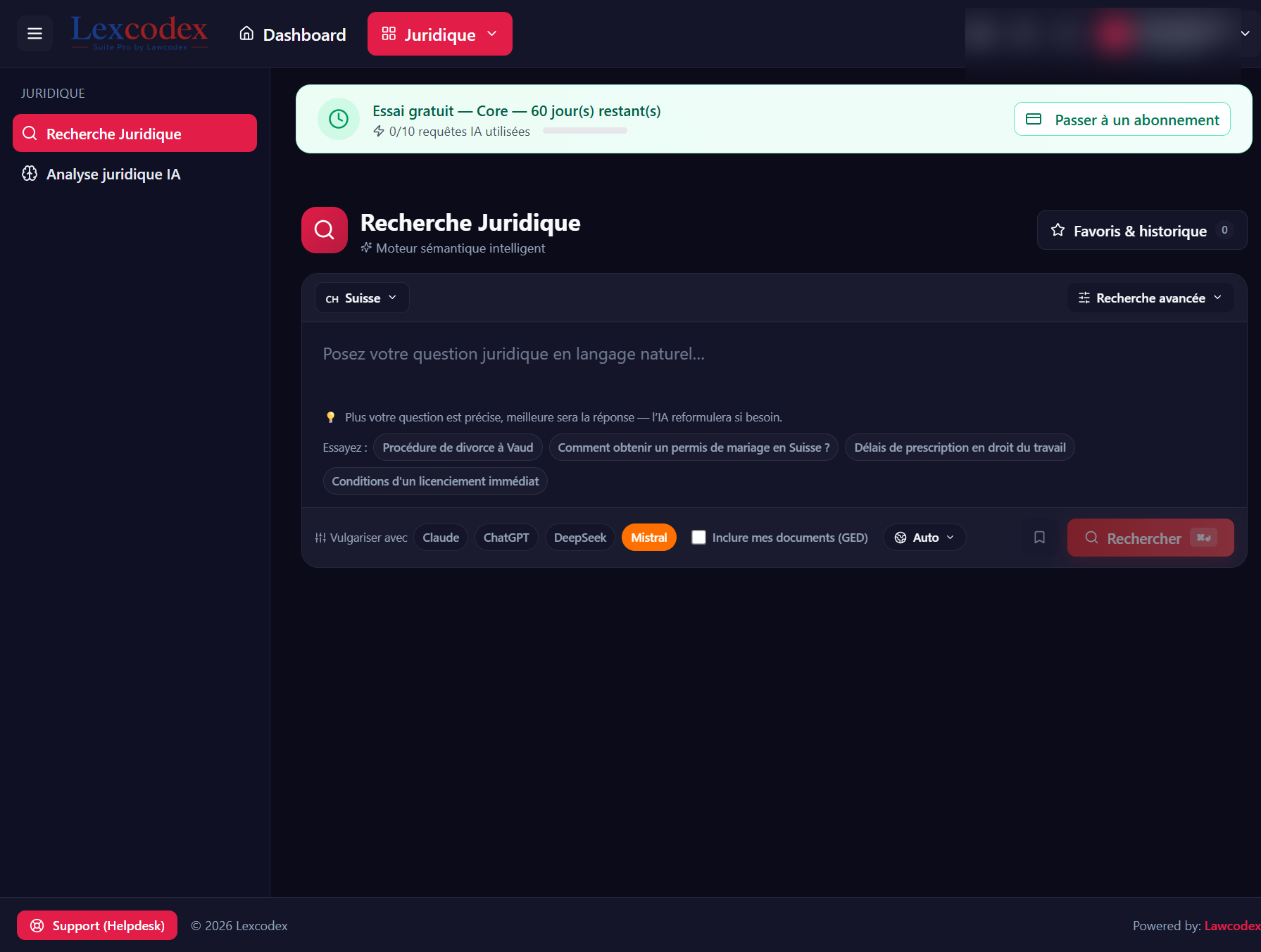 Module recherche